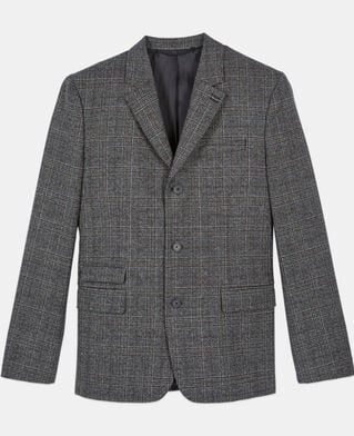 The Kooples H BROWN / BLACK prince of wales wool blazer