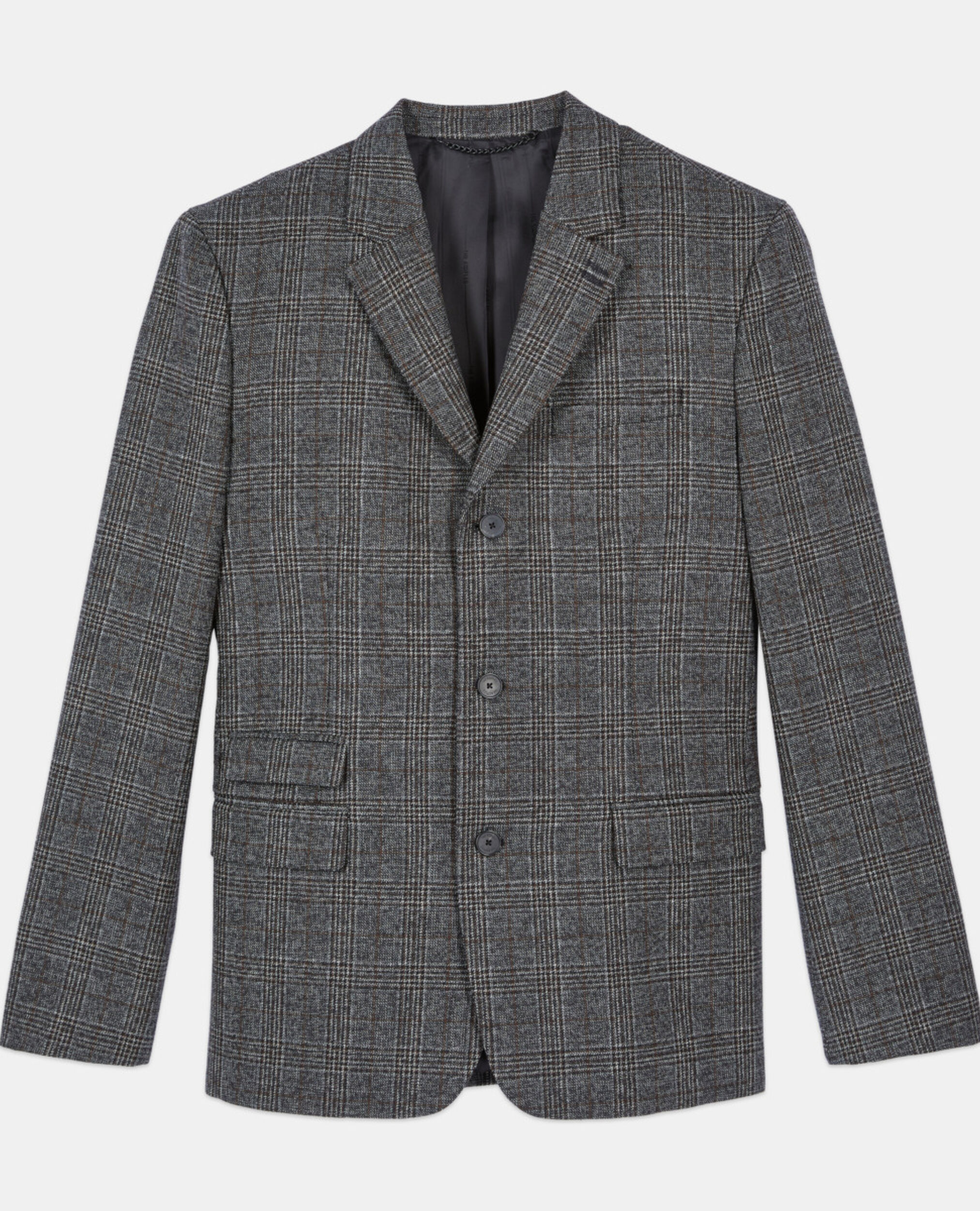 Prince of Wales wool blazer, BROWN / BLACK, hi-res image number null