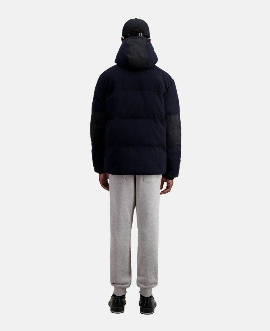 The Kooples H NAVY navy blue flannel puffer jacket