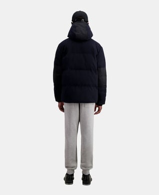 The Kooples H NAVY navy blue flannel puffer jacket