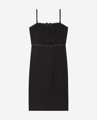 The Kooples WOMEN BLACK short dress with black bow detail