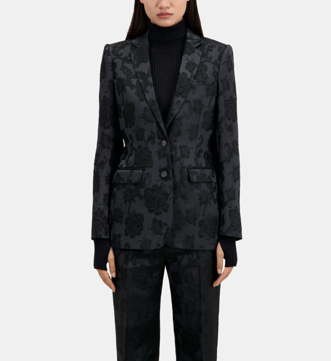 Black floral suit jacket