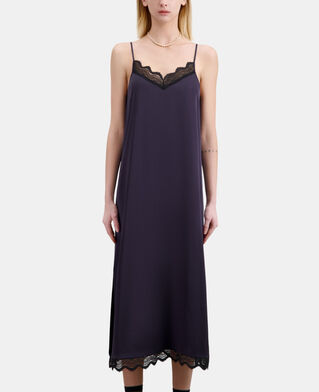 The Kooples F NAVY long navy blue slip dress