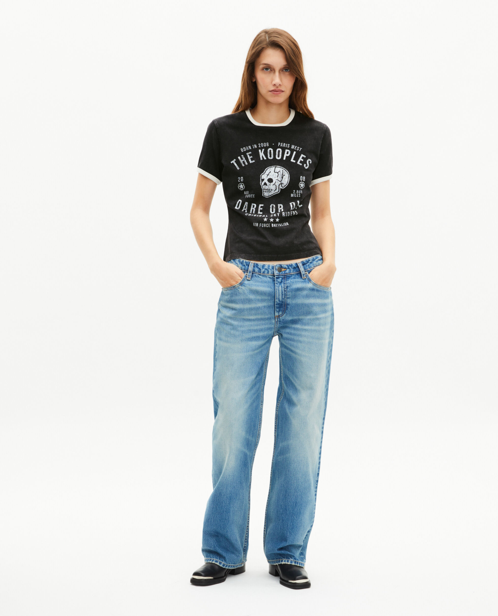 T-shirt avec sérigraphie noir, BLACK WASHED, hi-res image number null