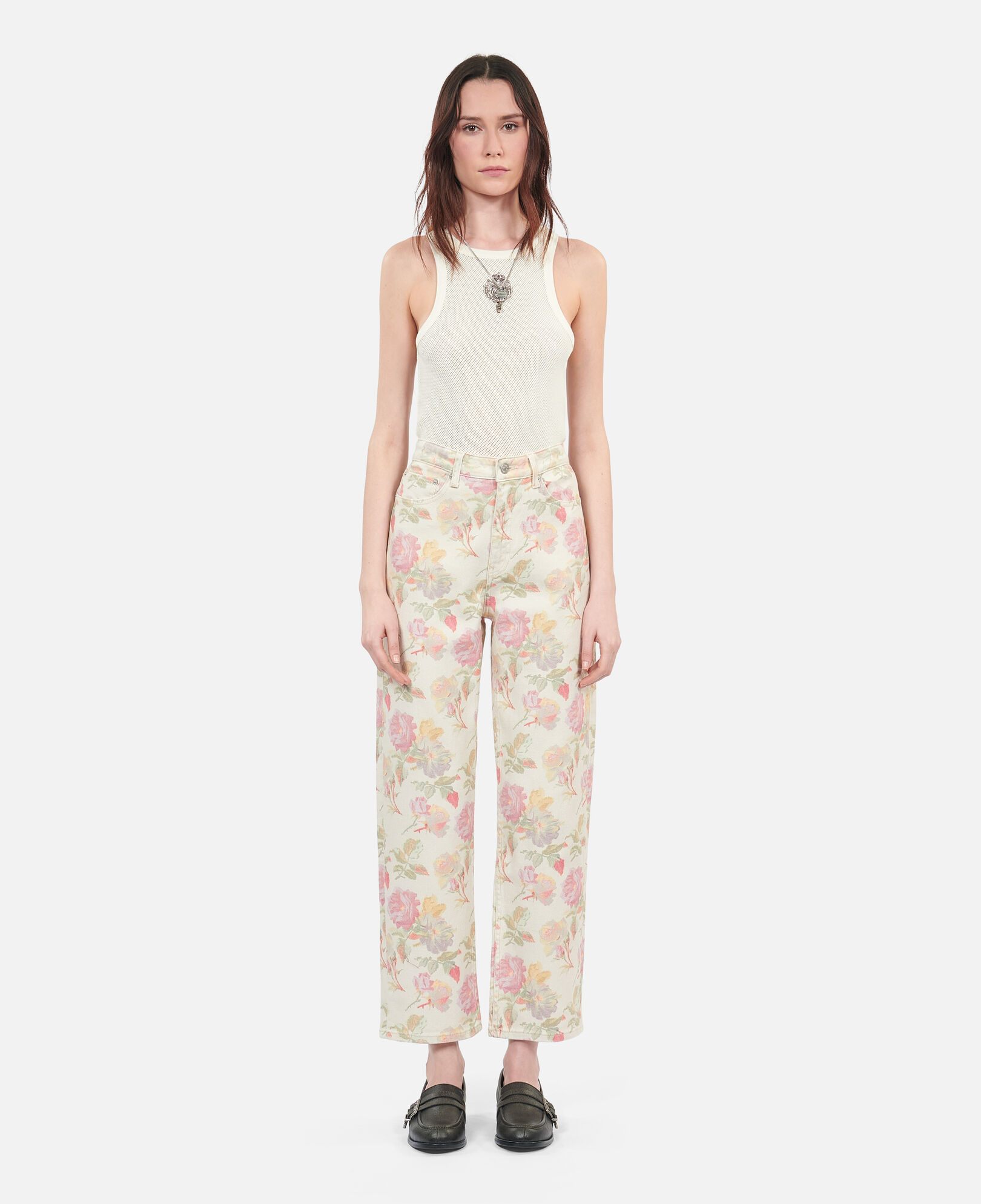 The Kooples DAMEN ECRU boyfriend-jeans mit blumenprint