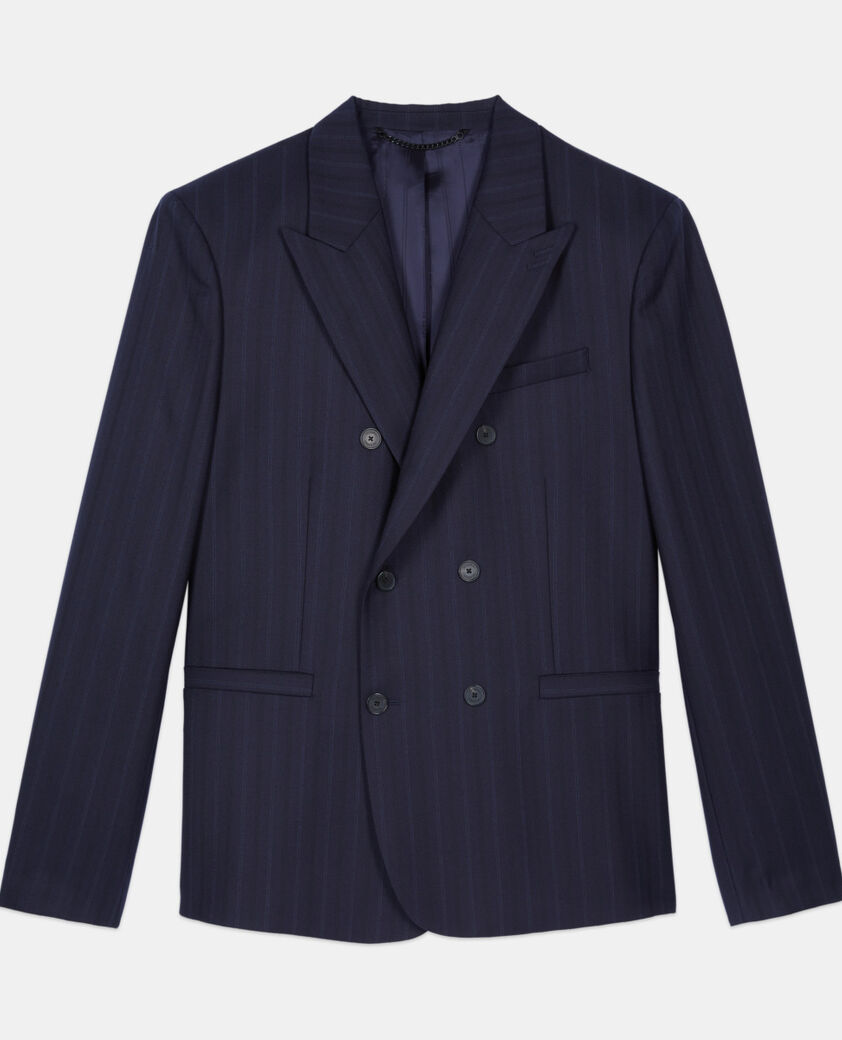 The Kooples HERREN NAVY blaue anzugweste mit streifen
