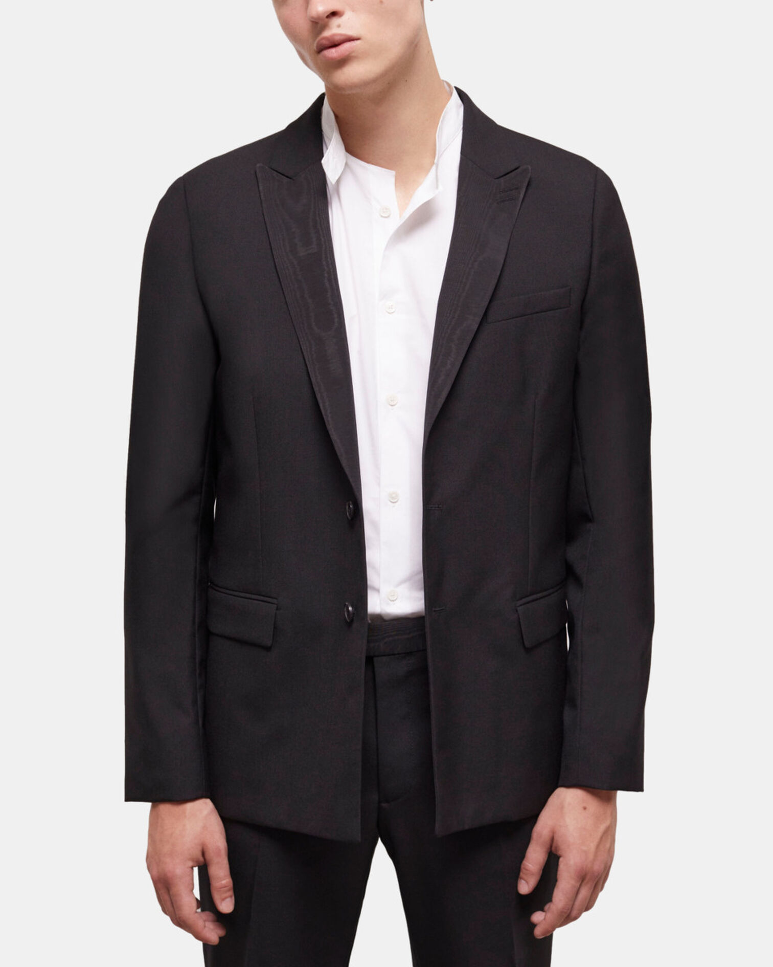 Chaqueta traje lana negra, BLACK, hi-res image number null