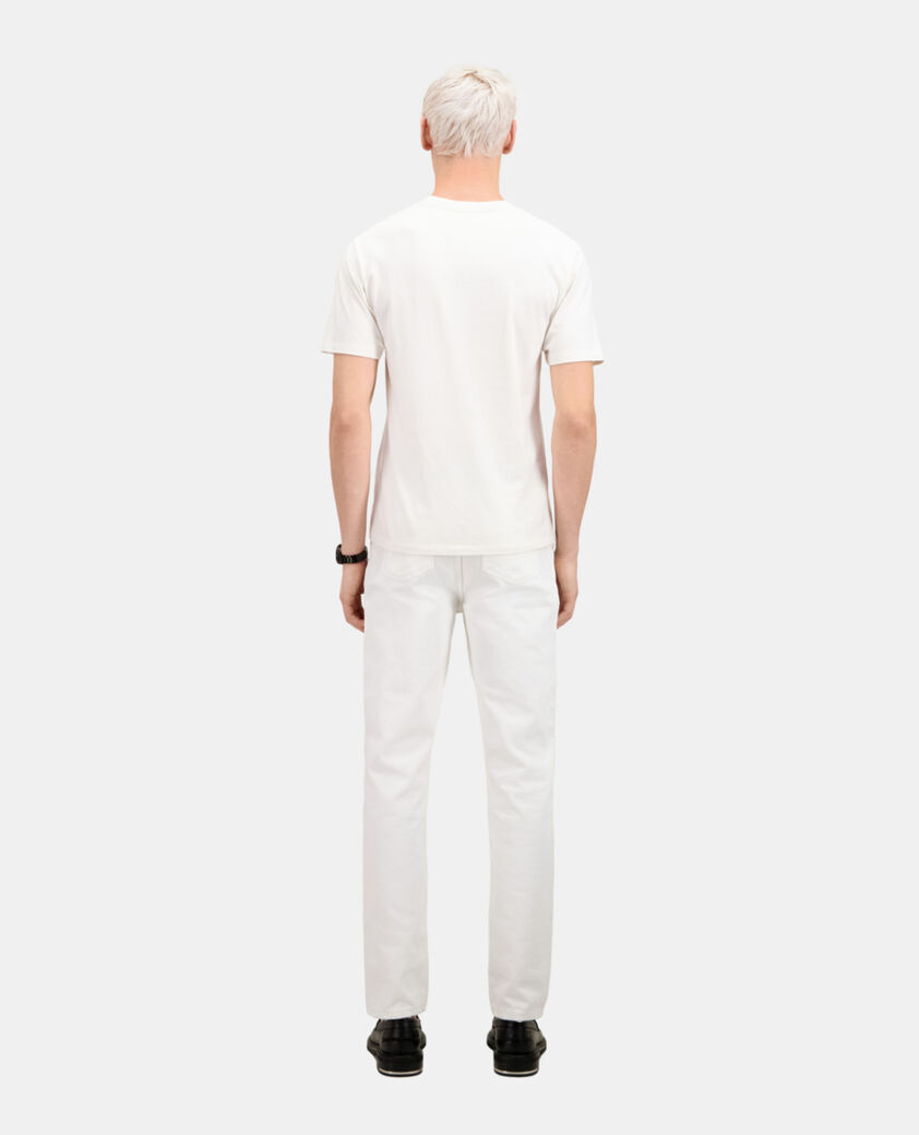 The Kooples HERREN ECRU ecrufarbenes t-shirt mit „eagle“-siebdruck