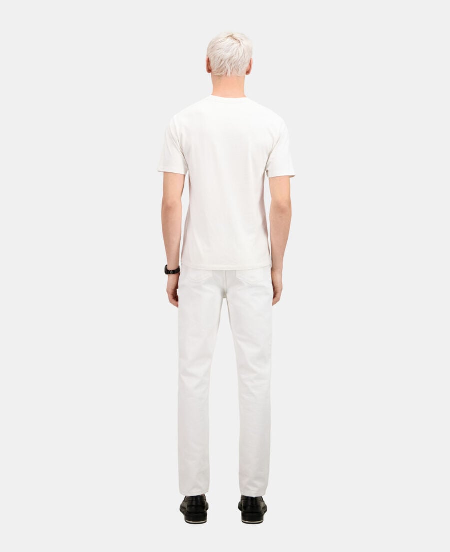 The Kooples HERREN ECRU ecrufarbenes t-shirt mit „eagle“-siebdruck