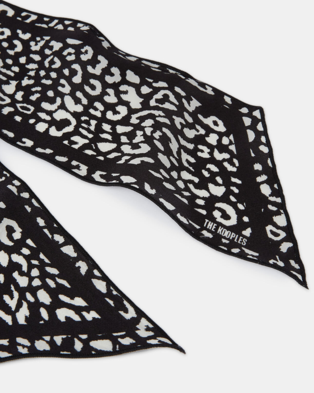 The Kooples MIXTE BLACK WHITE foulard léopard noir