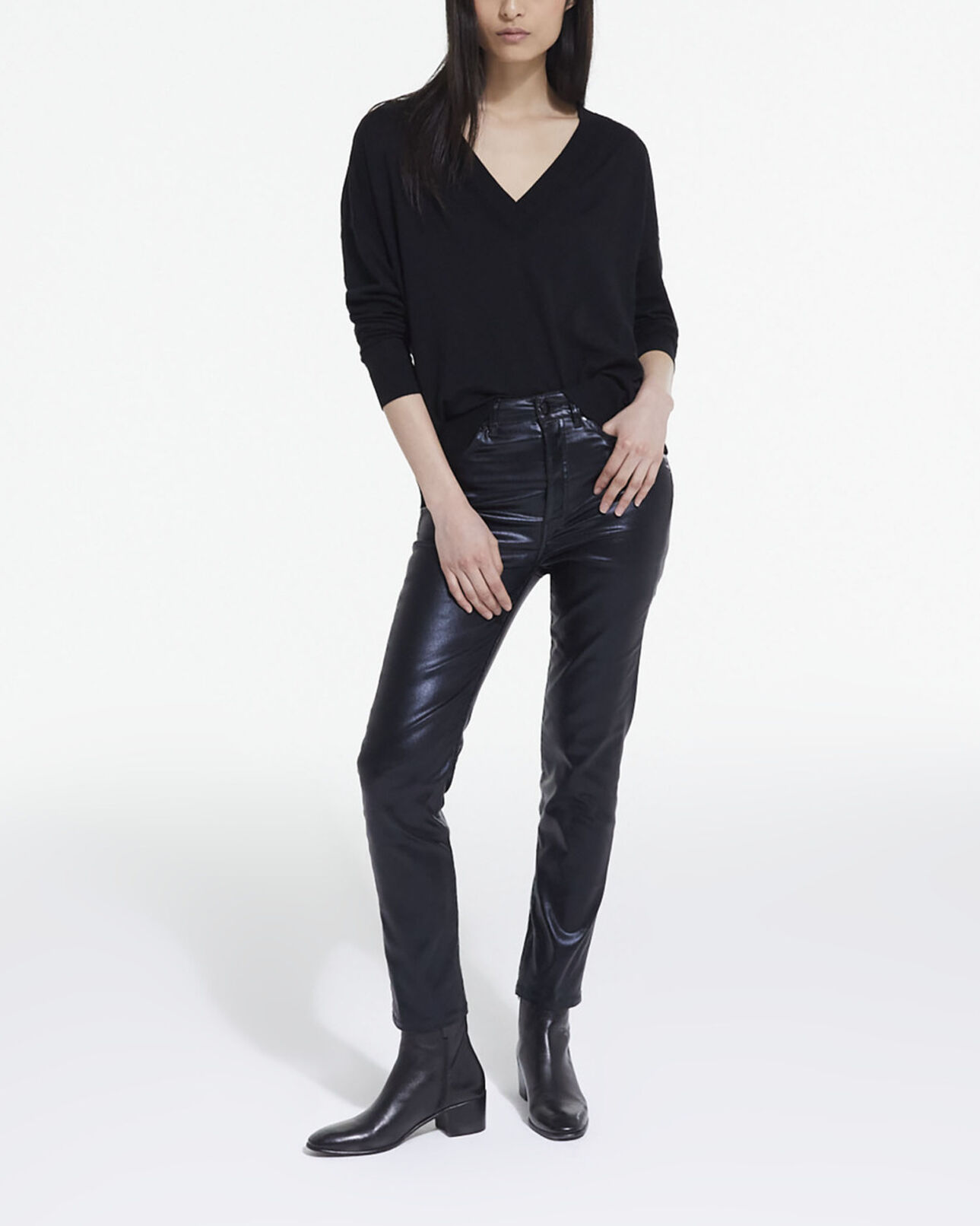 The Kooples DAMEN BLACK schwarze jeans mit slim-fit-passform