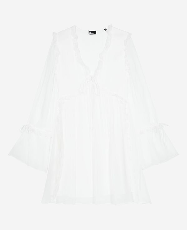 The Kooples FEMME ECRU robe courte avec volants écru