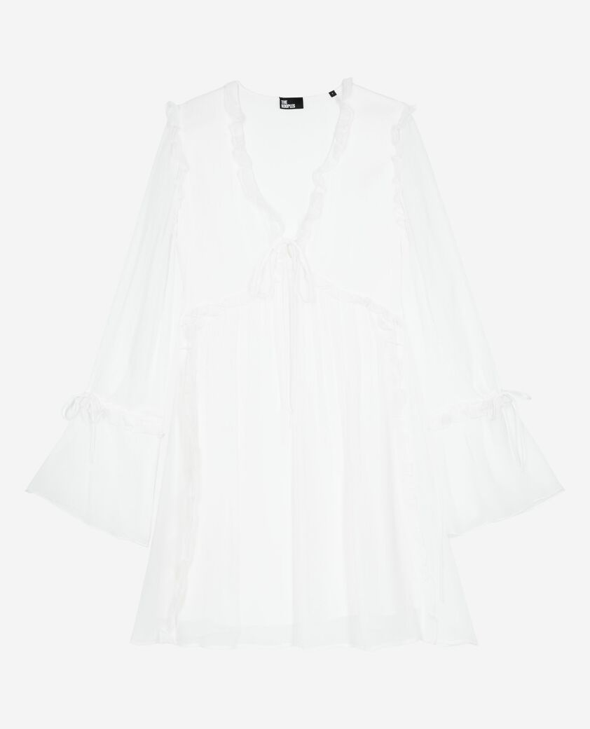 The Kooples WOMEN ECRU short ecru dress with ruffles