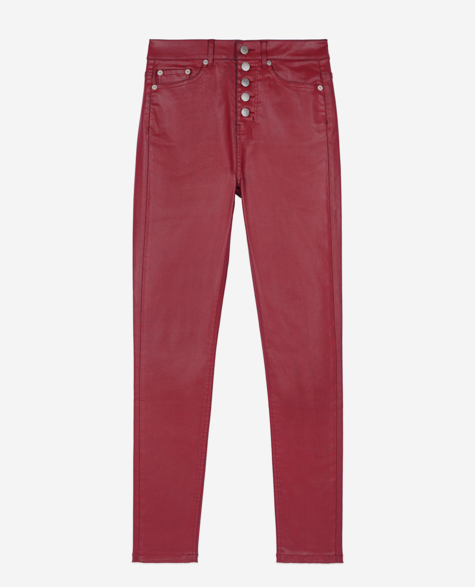 Red leather effect skinny jeans The Kooples