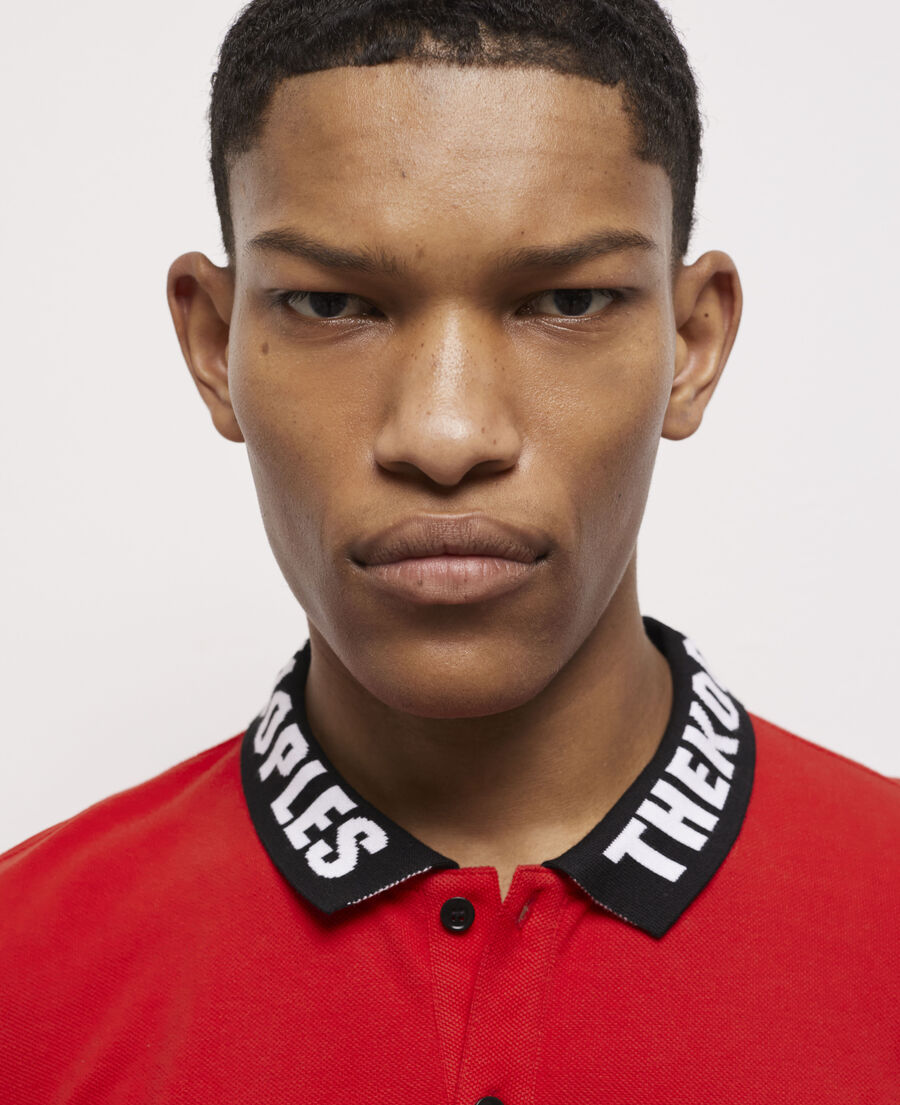 red logo polo shirt