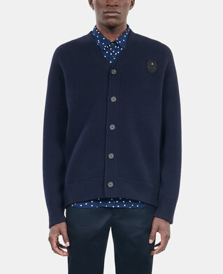 The Kooples HERREN NAVY marineblaue strickjacke aus wolle