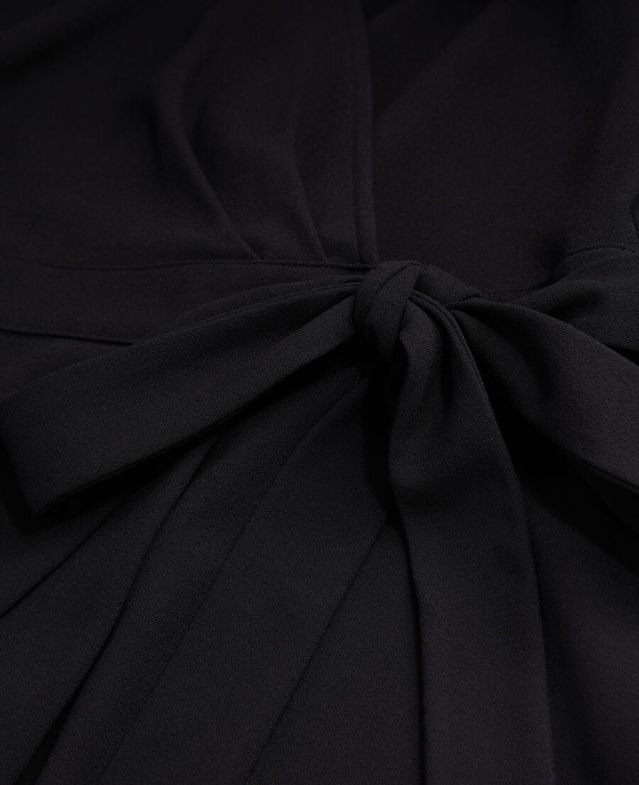 The Kooples F BLACK short black crepe wrap dress