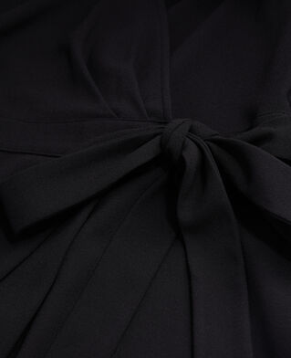 The Kooples F BLACK short black crepe wrap dress