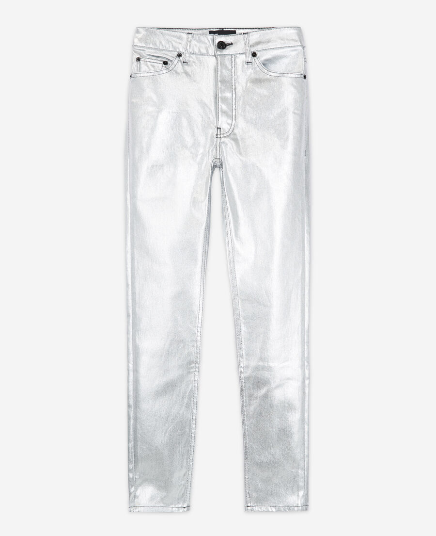 The Kooples WOMEN SILVER silver slim jeans