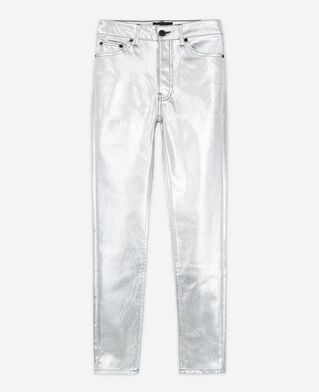 The Kooples WOMEN SILVER silver slim jeans