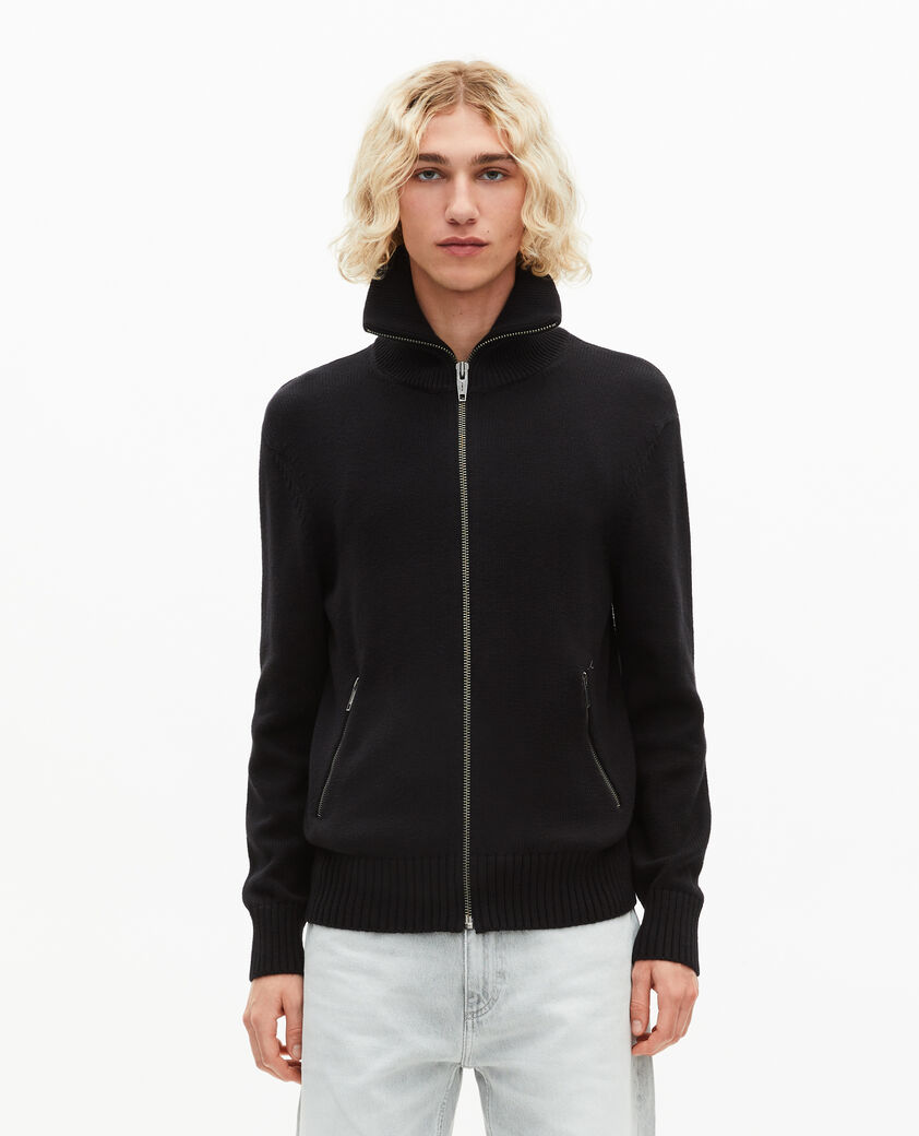 The Kooples HERREN BLACK strickjacke mit rei&szlig;verschluss schwarz
