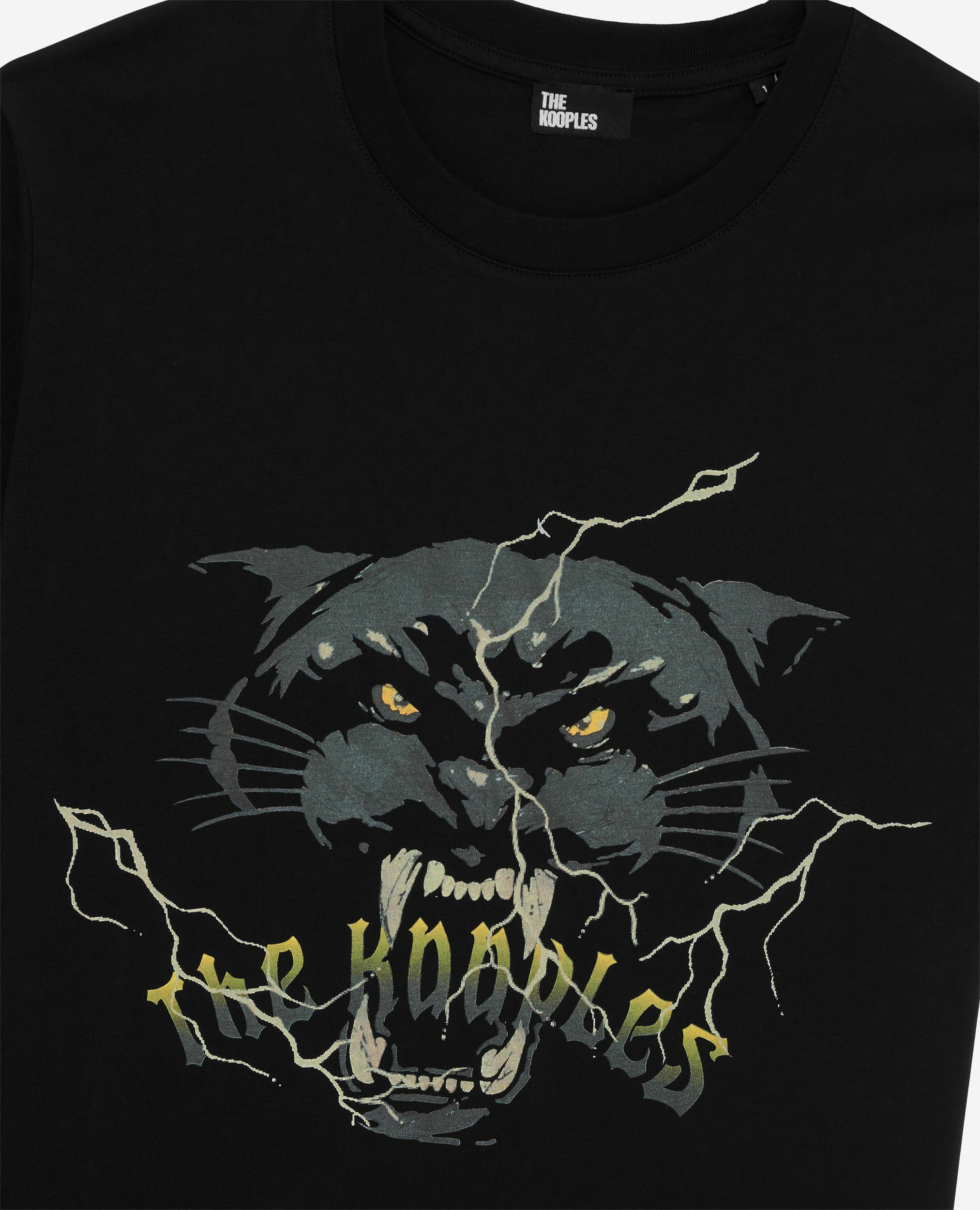 T-shirt with black rhinestone screen print, BLACK WASHED, hi-res image number null