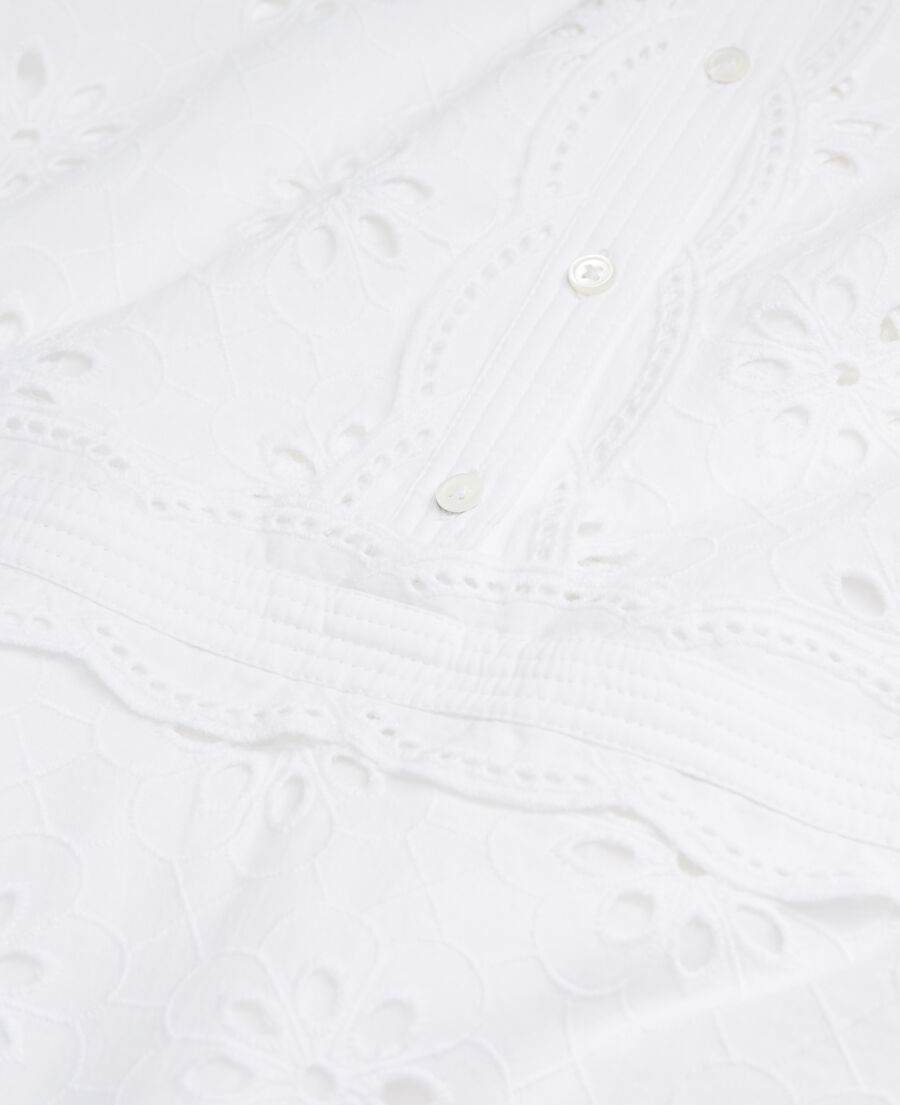 The Kooples WOMEN WHITE long white dress with broderie anglaise