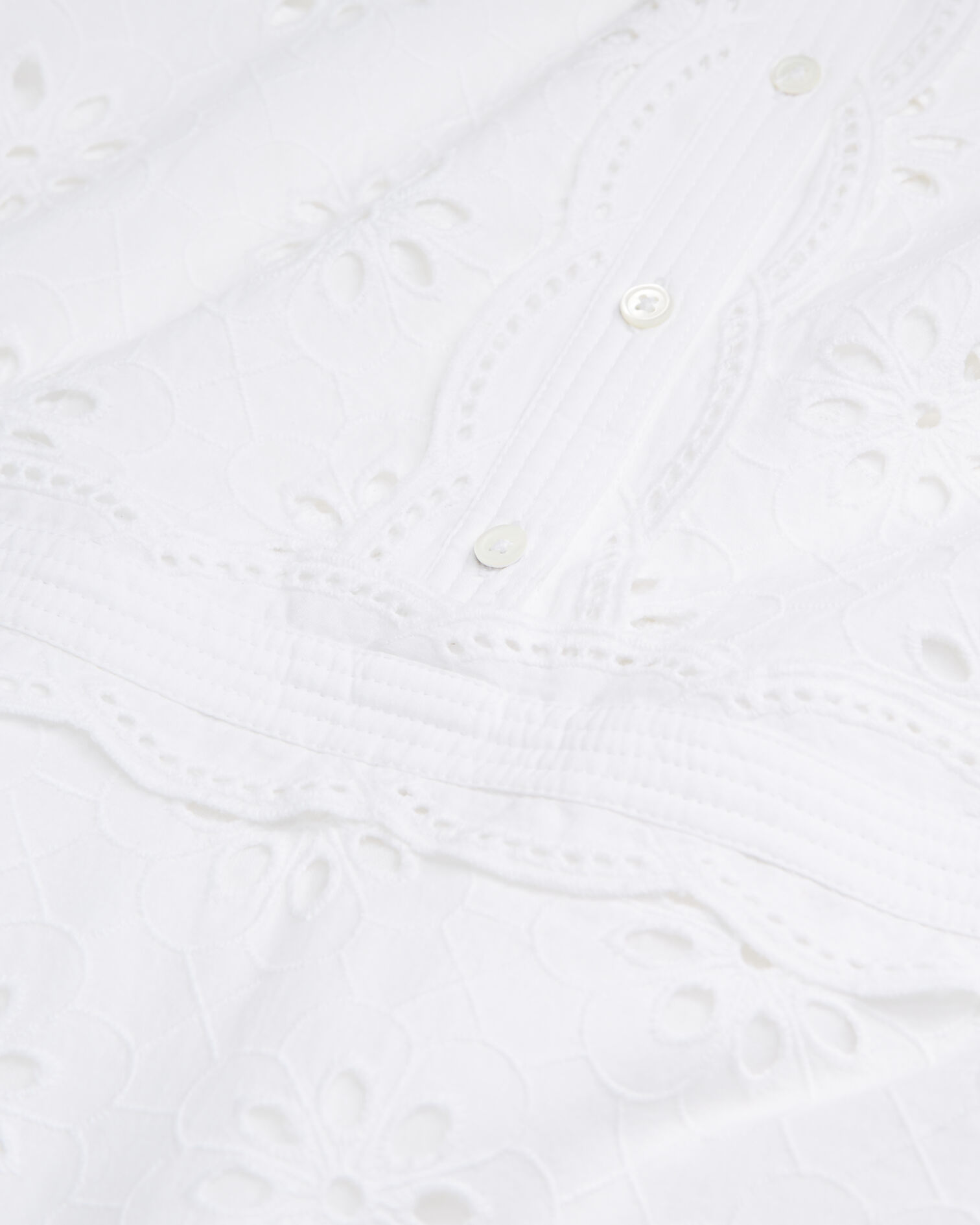 Langes, weißes Kleid mit englischer Stickerei, WHITE, hi-res image number null