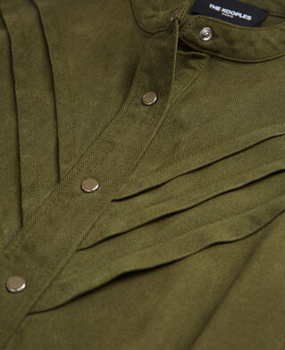 The Kooples F OLIVE KAKI khaki tencel button-up playsuit