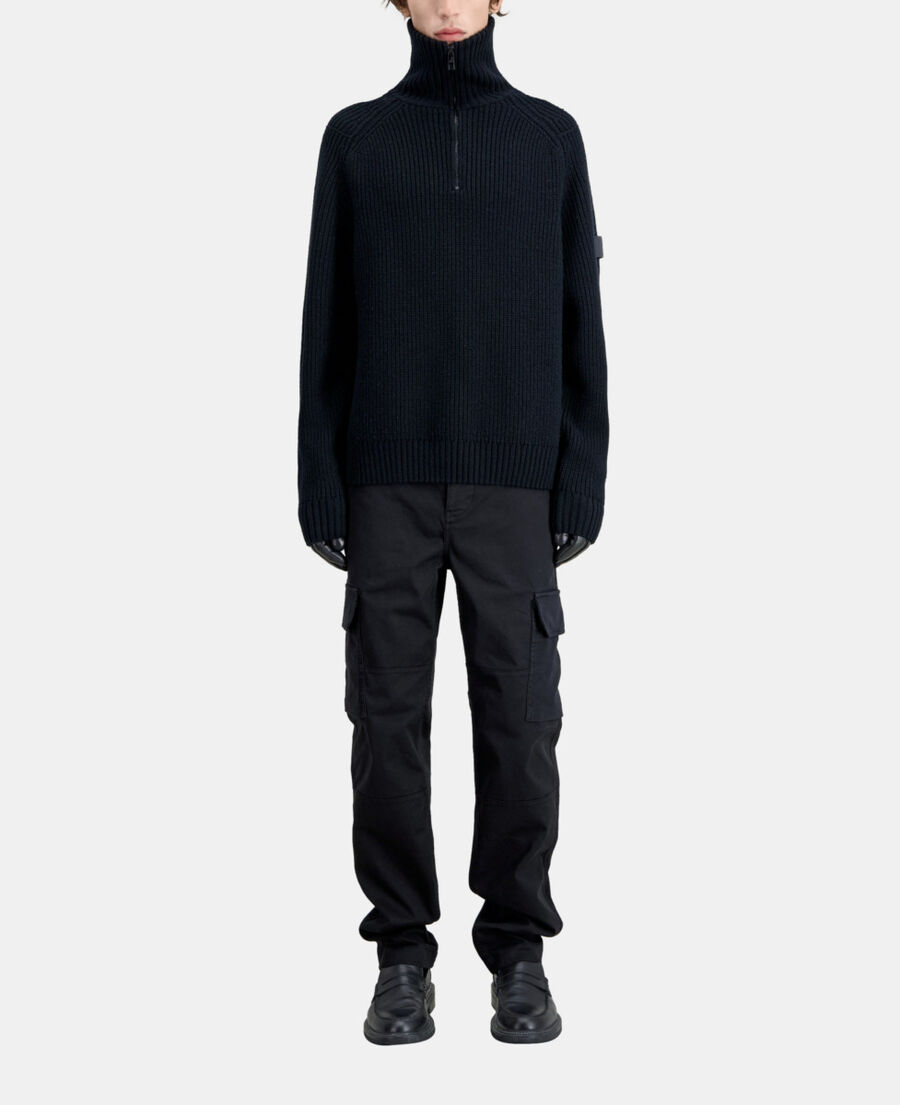 black wool sweater