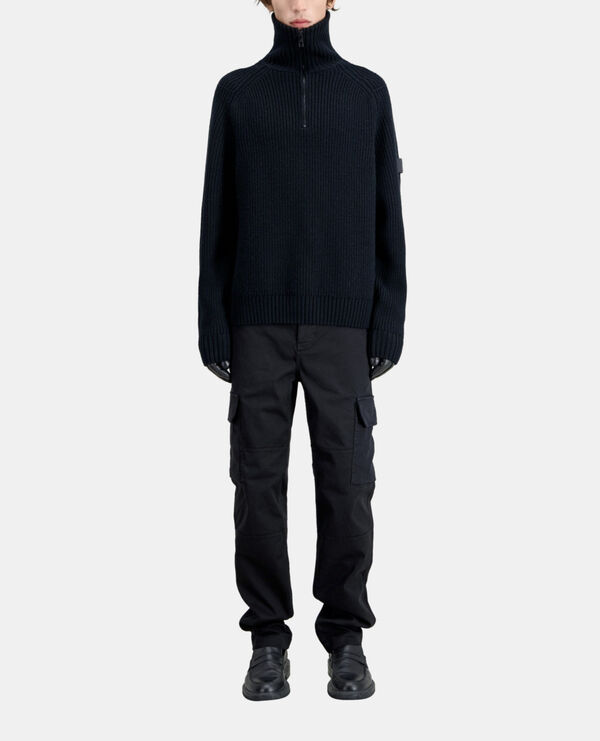black wool sweater