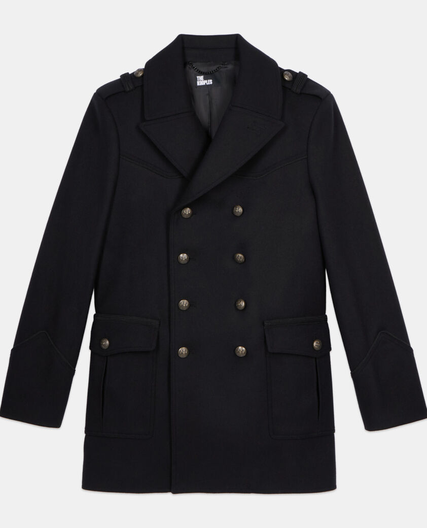 The Kooples HERREN BLACK schwarze cabanjacke im offizierstil