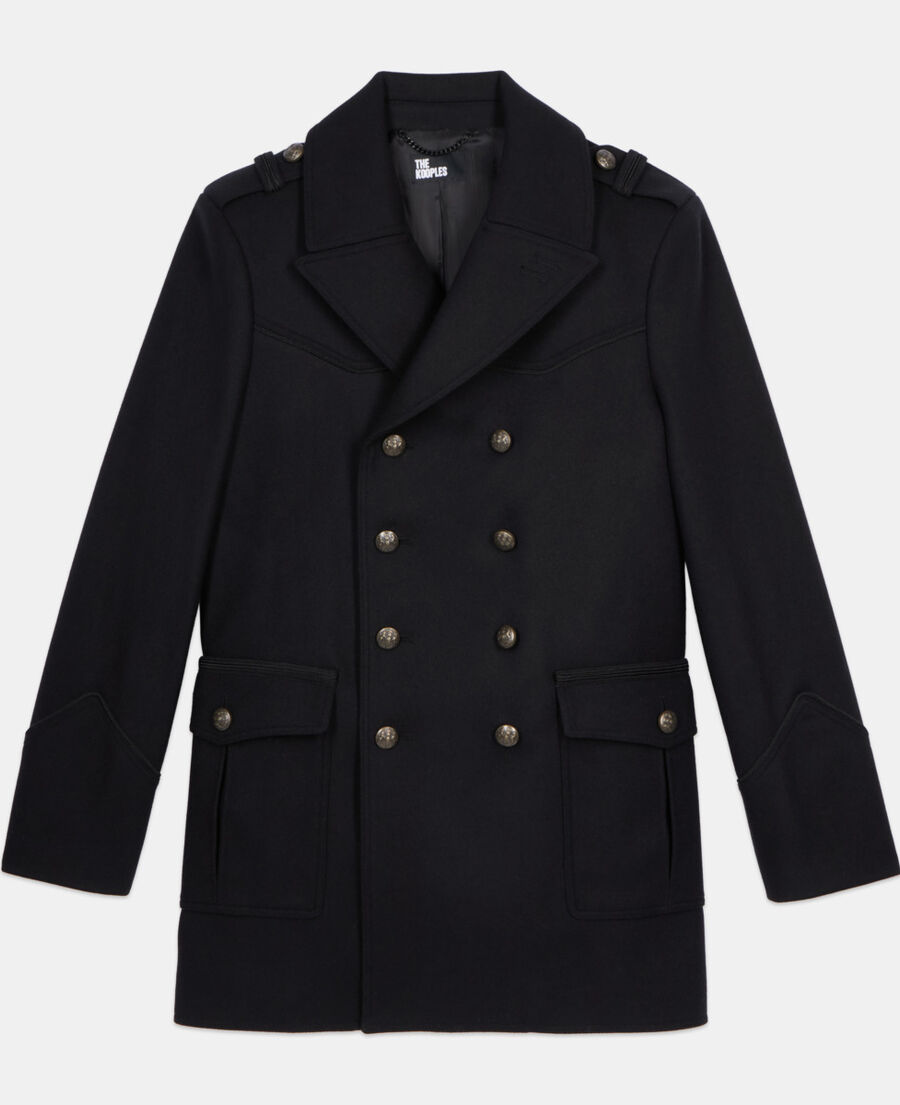 The Kooples HOMME BLACK caban style officier noir