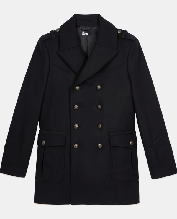 The Kooples MEN BLACK black officer-style pea coat