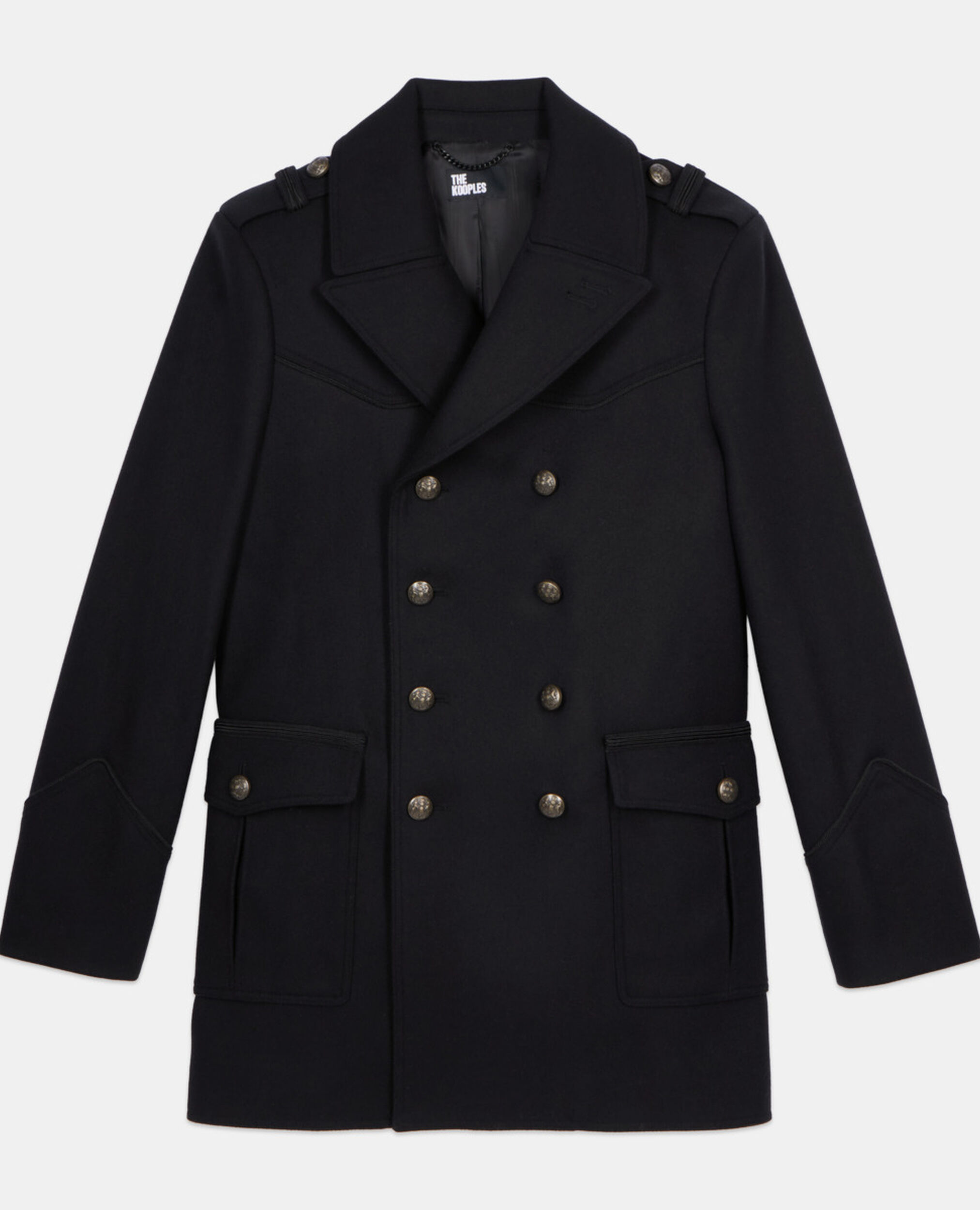 Caban style officier noir, BLACK, hi-res image number null