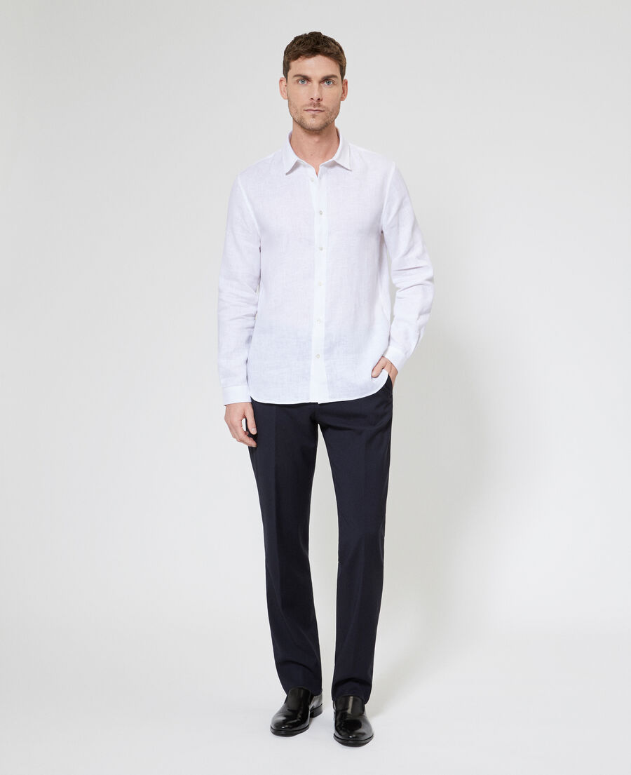 The Kooples H WHITE white linen shirt