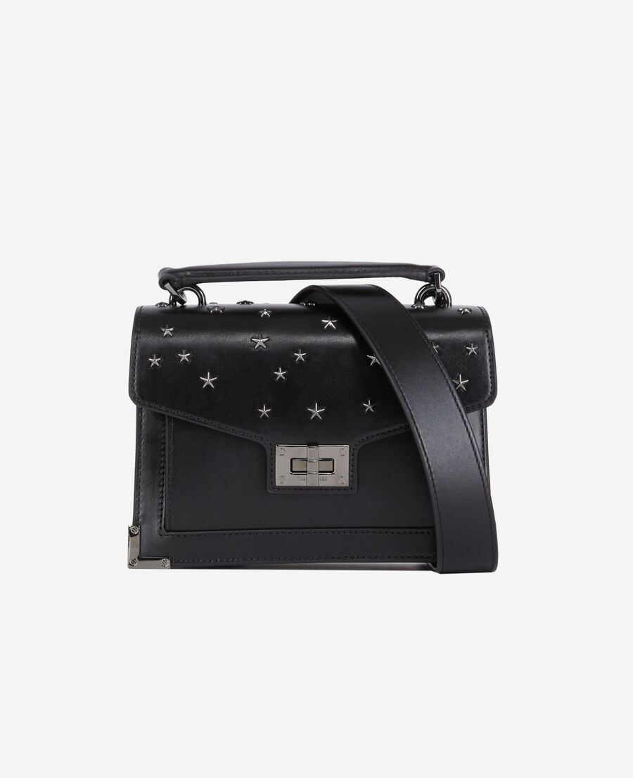 small emily bag in black leather with stars