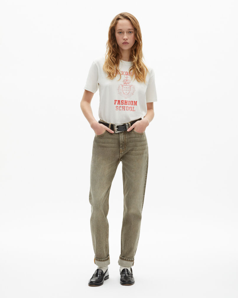 The Kooples FEMME OLIVE jean slim olive