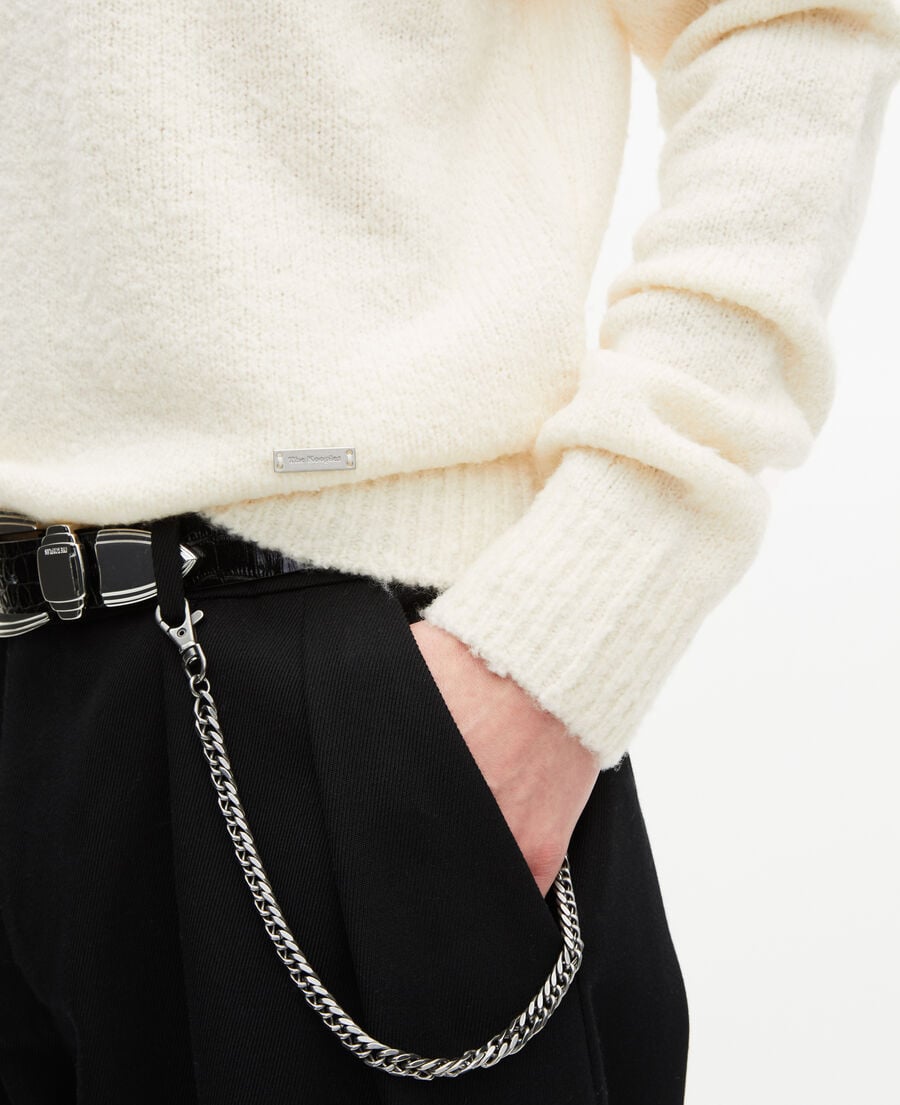 The Kooples H LIGHT BEIGE beige wool crew neck sweater