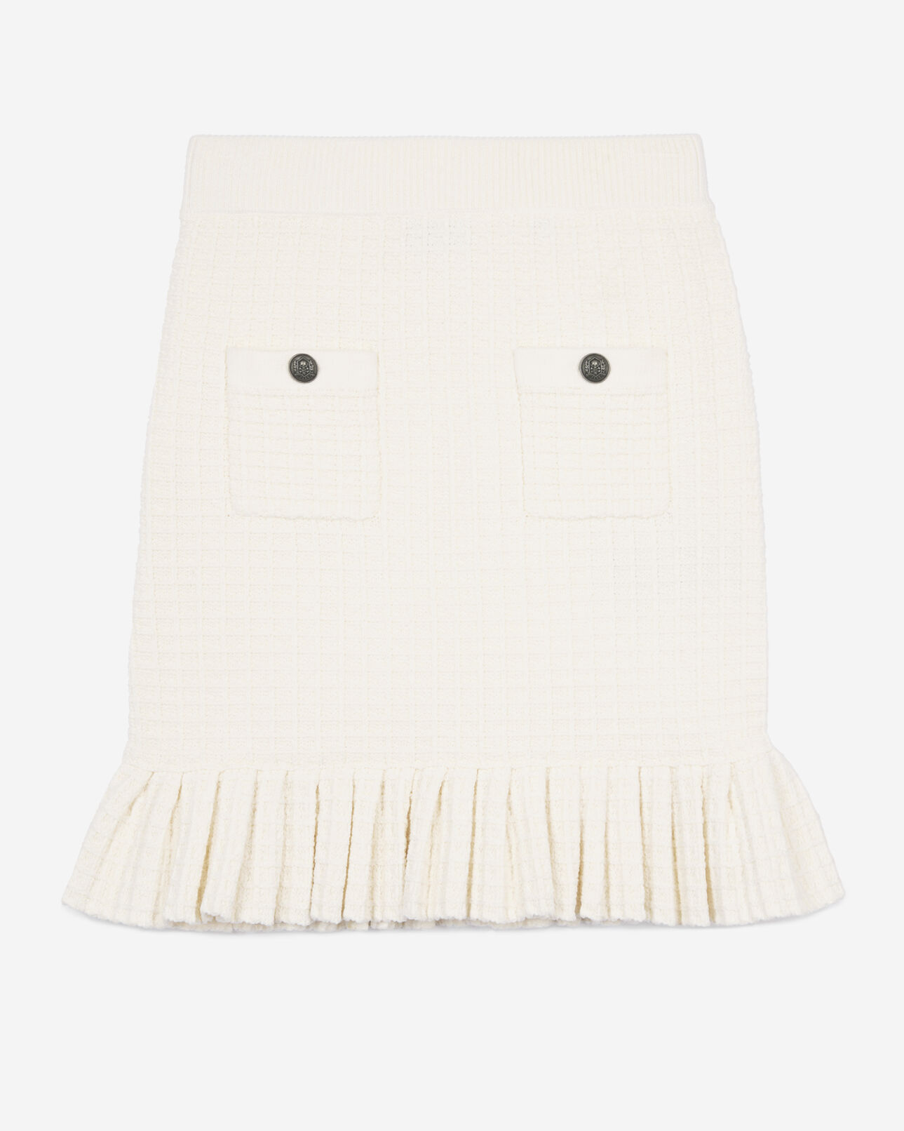 The Kooples WOMEN ECRU short ecru knit skirt