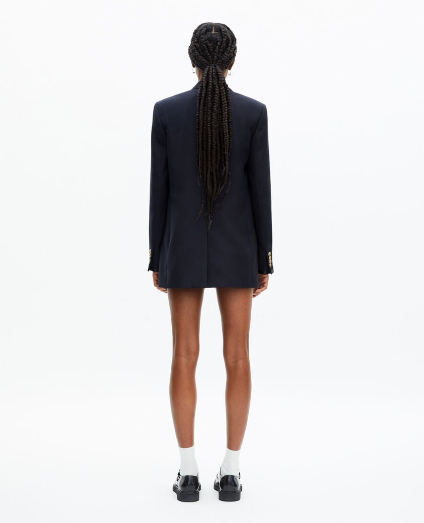 The Kooples DAMEN DARK NAVY kostümjacke aus marineblauem wollgemisch