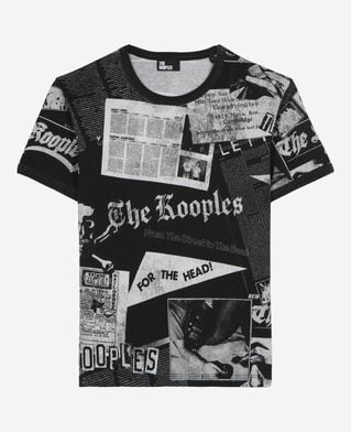 The Kooples WOMEN BLACK WASHED t-shirt with black and white screen print