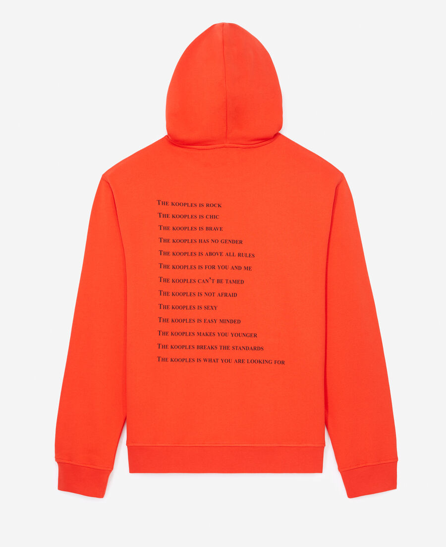 red sweatshirt with screen print what is