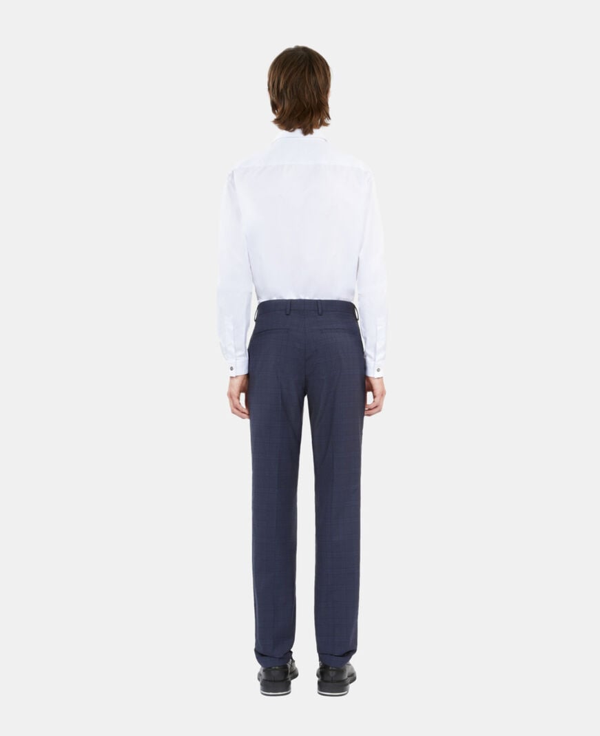 The Kooples MEN NAVY navy blue prince of wales wool suit trousers