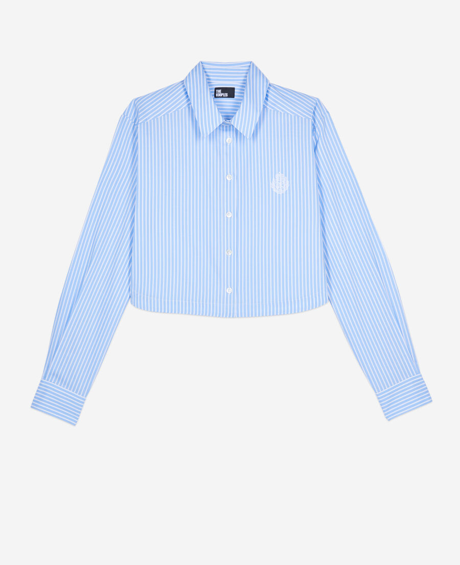 The Kooples F BLUE WHITE short striped shirt