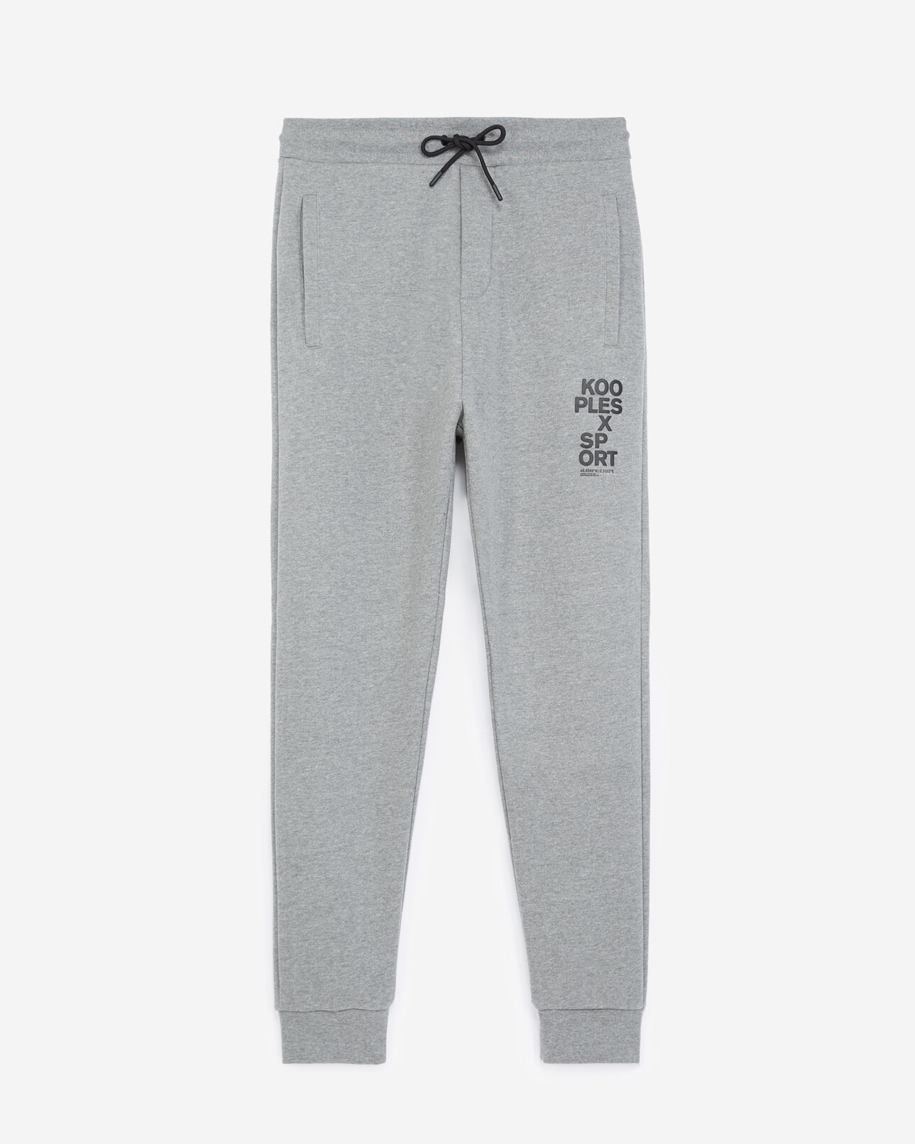 The Kooples MEN MIDDLE GREY MELANGE gray jogging pants