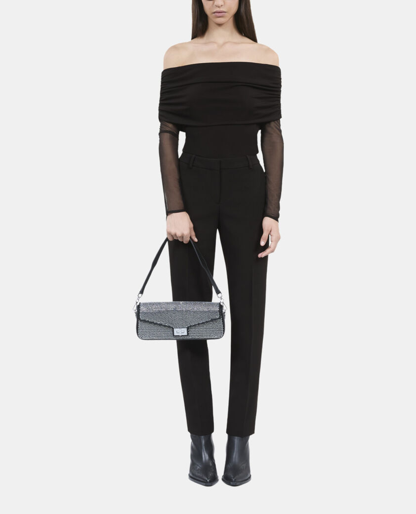 The Kooples FEMME BLACK top en jersey noir