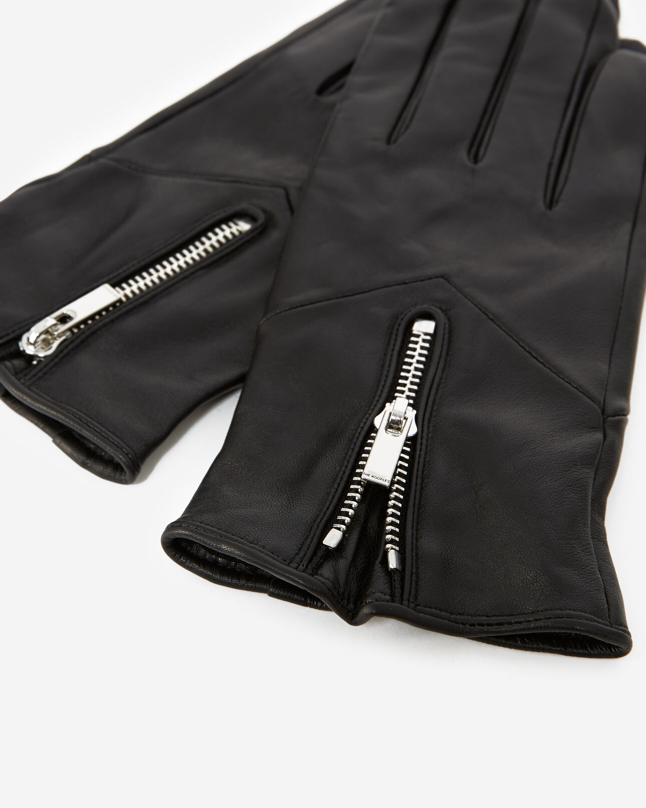 The Kooples MEN BLACK leather gloves with zipper