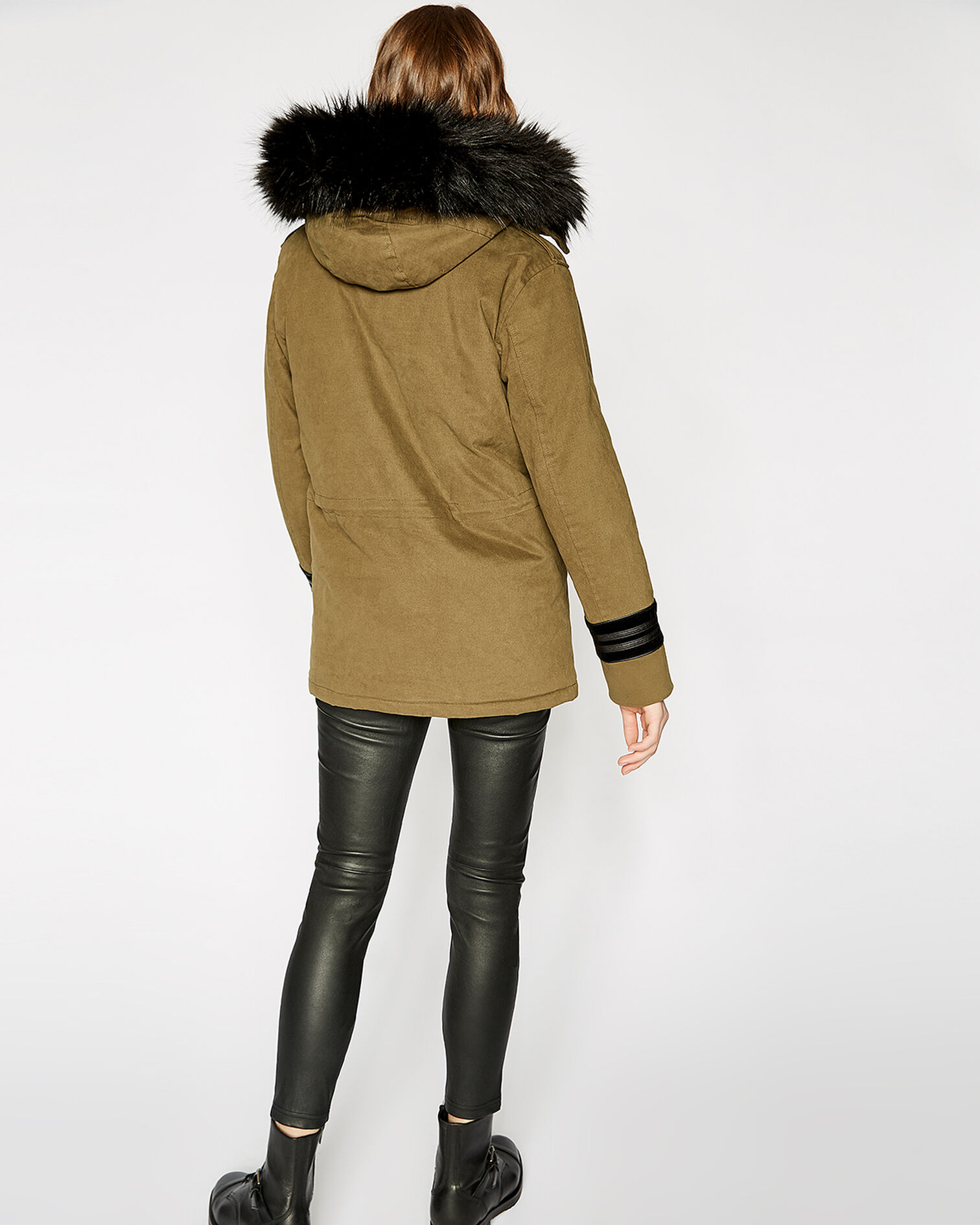 Parka kaki capuche fourrure, KAKI, hi-res image number null