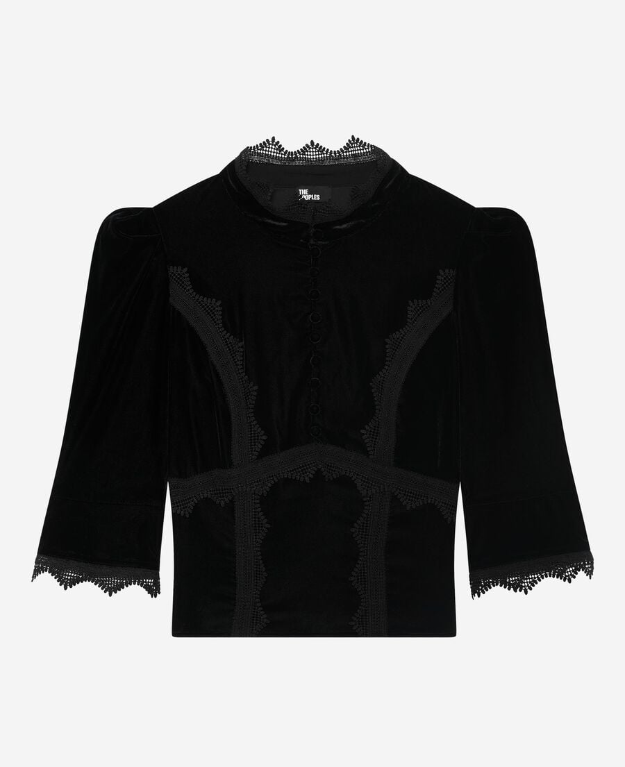 The Kooples F BLACK black velvet top